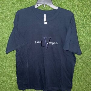 Las Vegas T-Shirt Mens XL Alstyle Heavyweight Embroidered Black‎ Tee